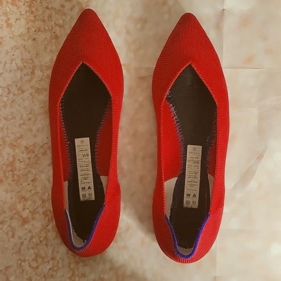 Rothy's The Point Chilli Red Woman 8 Flats - Picture 1 of 9
